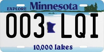 MN license plate 003LQI