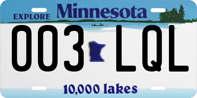 MN license plate 003LQL