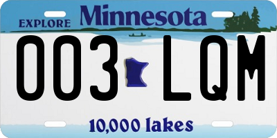 MN license plate 003LQM
