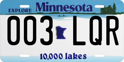 MN license plate 003LQR