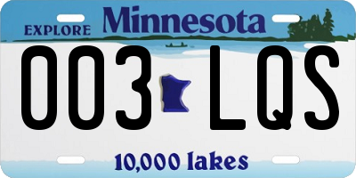 MN license plate 003LQS
