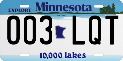 MN license plate 003LQT