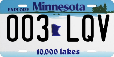 MN license plate 003LQV