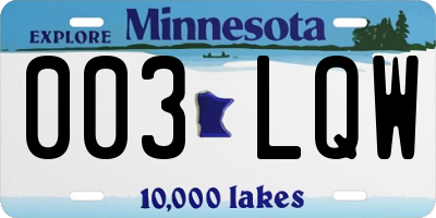 MN license plate 003LQW