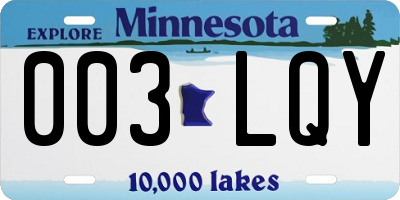 MN license plate 003LQY