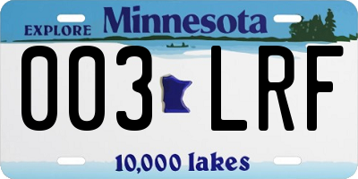 MN license plate 003LRF