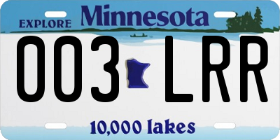 MN license plate 003LRR