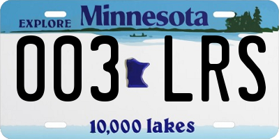 MN license plate 003LRS