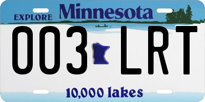 MN license plate 003LRT