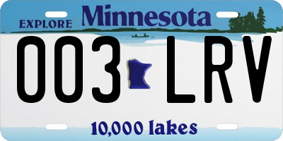 MN license plate 003LRV