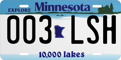 MN license plate 003LSH