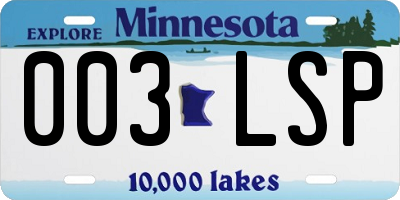 MN license plate 003LSP