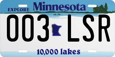 MN license plate 003LSR