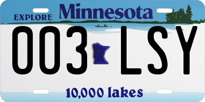MN license plate 003LSY