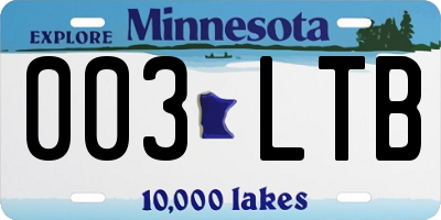 MN license plate 003LTB