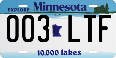 MN license plate 003LTF