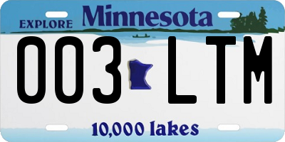 MN license plate 003LTM