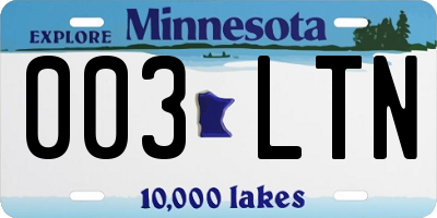 MN license plate 003LTN