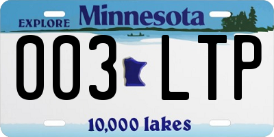 MN license plate 003LTP