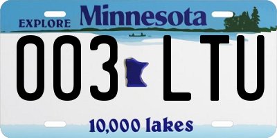 MN license plate 003LTU