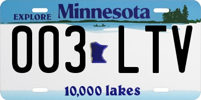MN license plate 003LTV