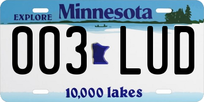 MN license plate 003LUD