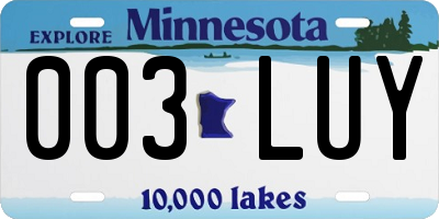 MN license plate 003LUY