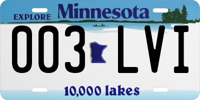 MN license plate 003LVI