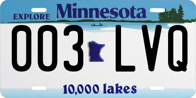 MN license plate 003LVQ