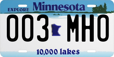 MN license plate 003MHO