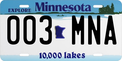 MN license plate 003MNA