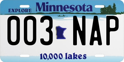 MN license plate 003NAP