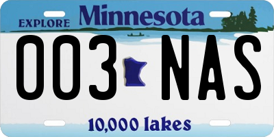 MN license plate 003NAS