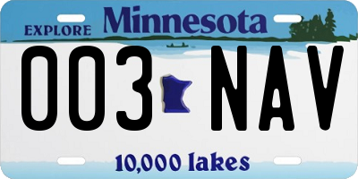 MN license plate 003NAV