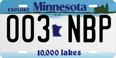 MN license plate 003NBP