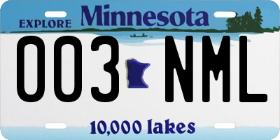 MN license plate 003NML