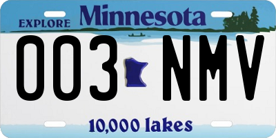 MN license plate 003NMV