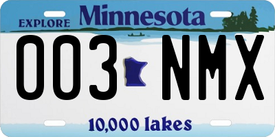 MN license plate 003NMX