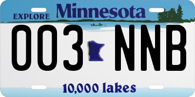 MN license plate 003NNB