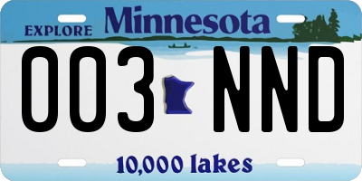 MN license plate 003NND