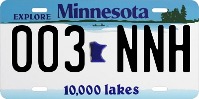 MN license plate 003NNH