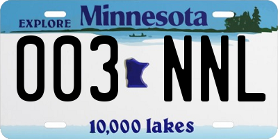 MN license plate 003NNL