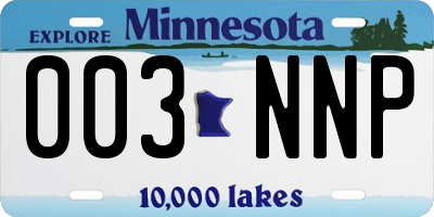 MN license plate 003NNP