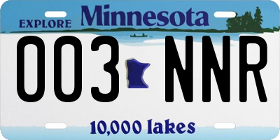 MN license plate 003NNR