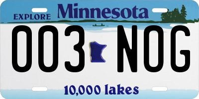 MN license plate 003NOG