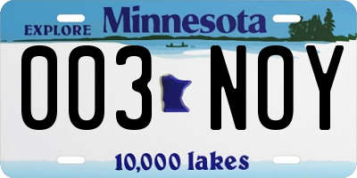 MN license plate 003NOY
