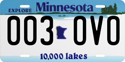 MN license plate 003OVO