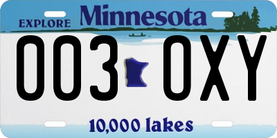 MN license plate 003OXY