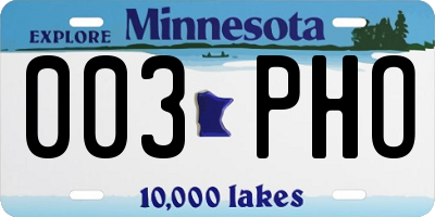 MN license plate 003PHO