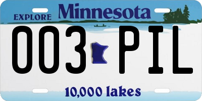 MN license plate 003PIL